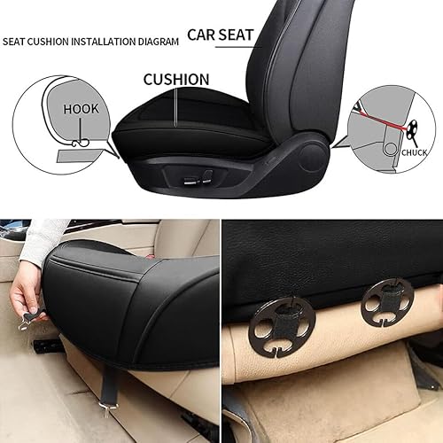 chifeng Schwarzer Autositzbezug, modischer Stil, Kunstledermaterial, verschleißfest und atmungsaktiv, leicht zu reinigen, umweltfreundlich und geruchsneutral, Zweiteiliger Autobezug für VW