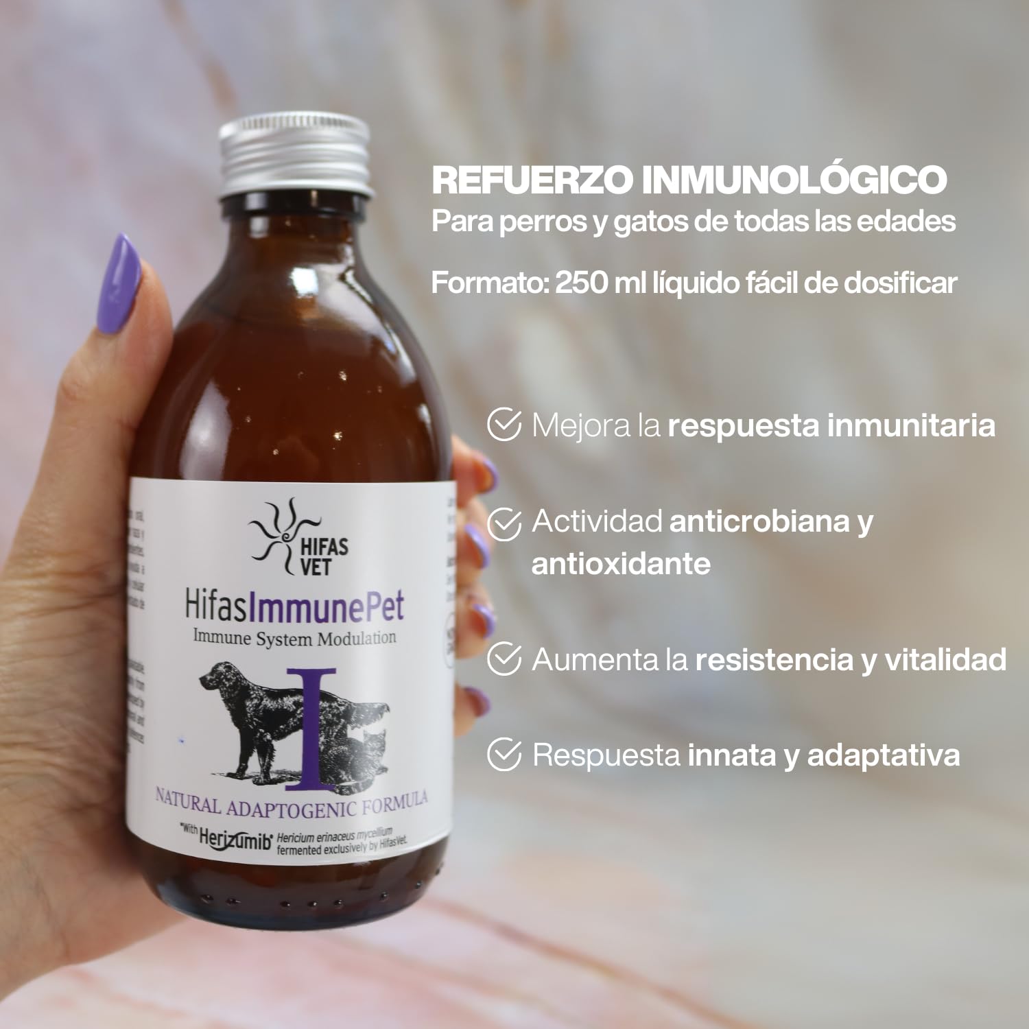 HIFAS Vet - Immune Pet Suplemento para Perros y Gatos, Alimento Complementario para reforzar el Sistema Inmunitario - 250 ml
