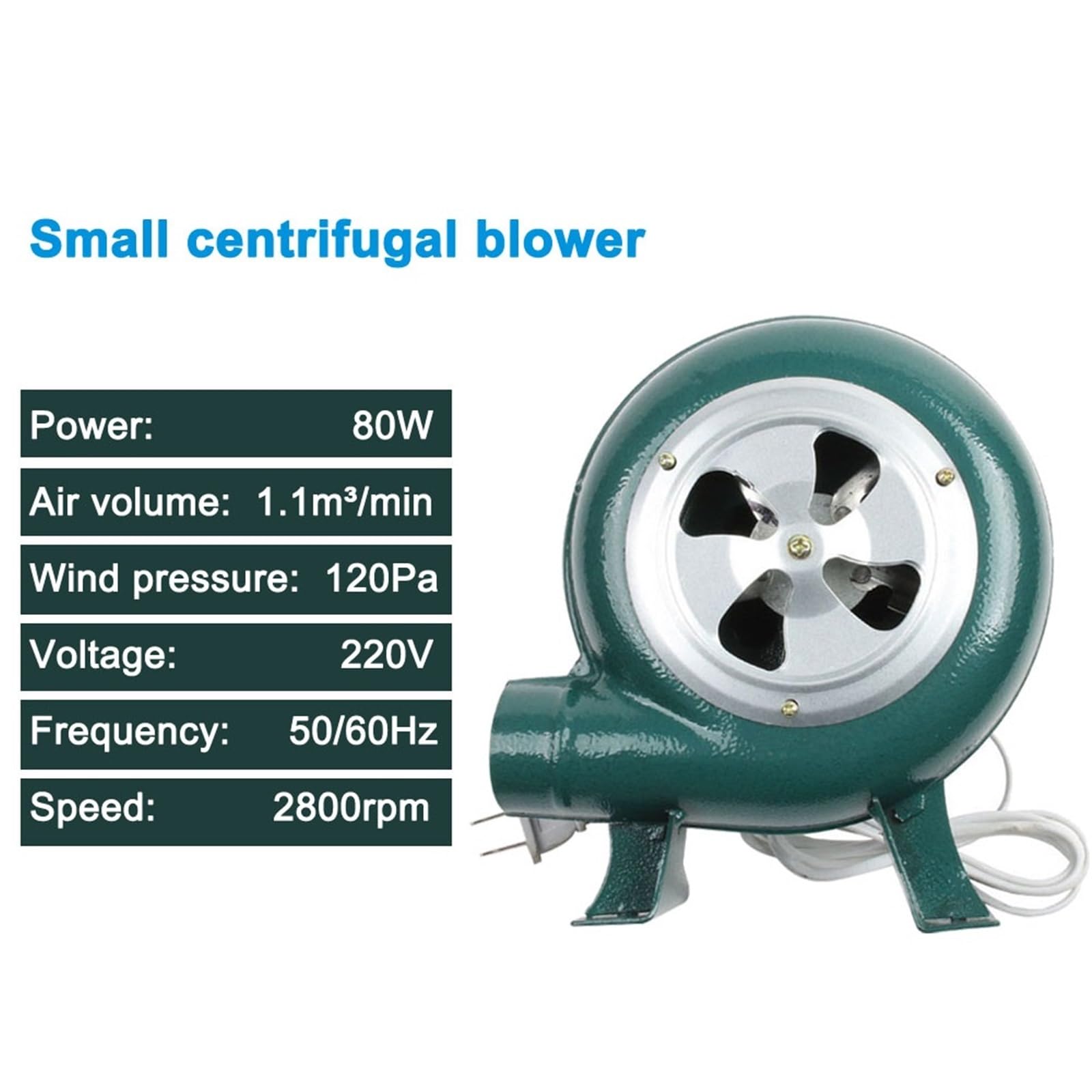 220 V ~ 240 V dmuchawa domowa żelazna dmuchawa do grilla mała dmuchawa odśrodkowa 30 W 40 W 60 W 80 W zielona do grilla (80 W)
