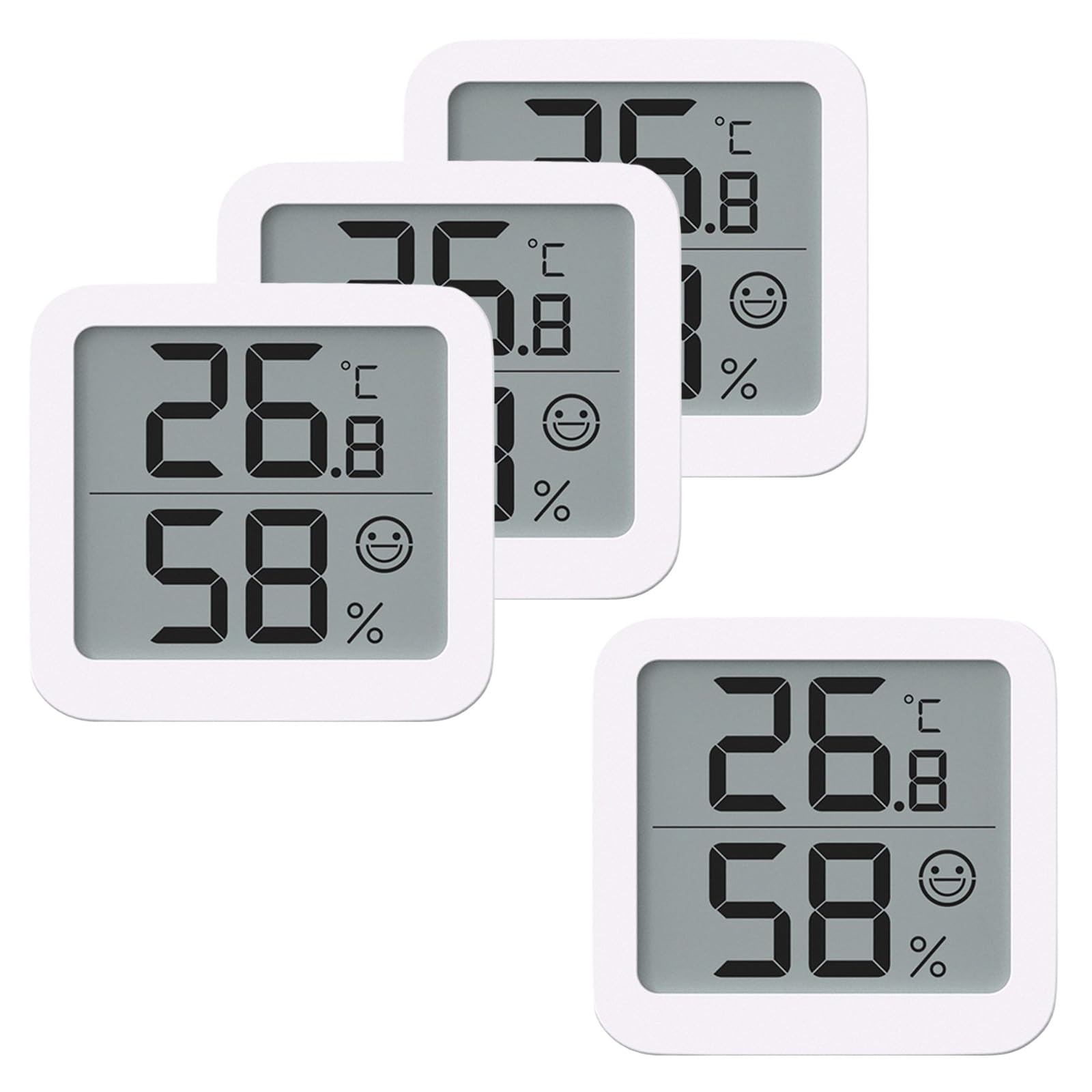 Lot de 2/4 thermomètres hygromètres numériques pour chambre de bébé, appareil de température et d'humidité avec indicateurs de confort, capteurs de température et d'humidité
