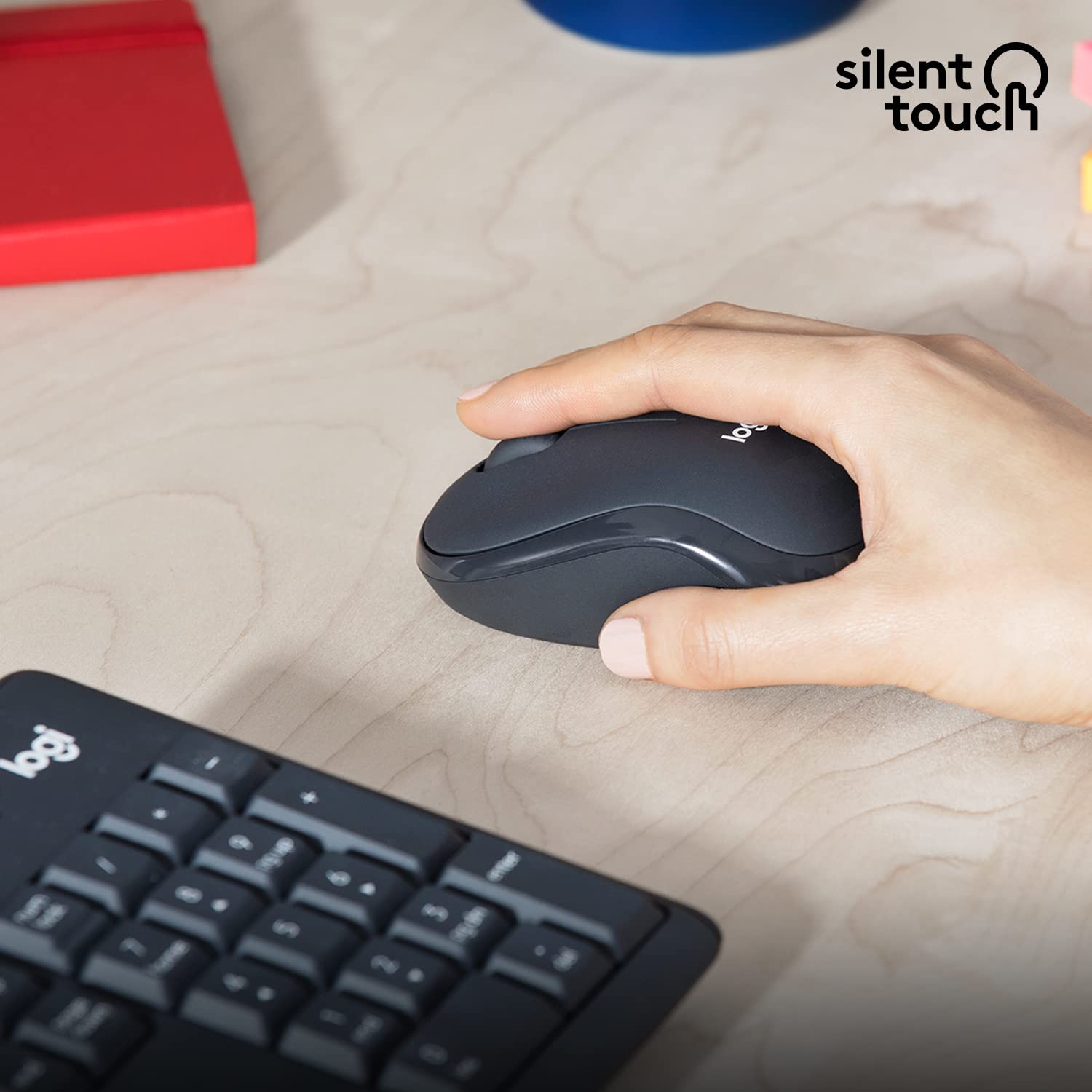 Logitech Mk295 Combinaison de Souris et de Clavier sans Fil avec Technologie Silenttouch, Suivi Optique avancé, 90% Moins de Bruit, Format Us Intl, clavier QWERTY - Noir