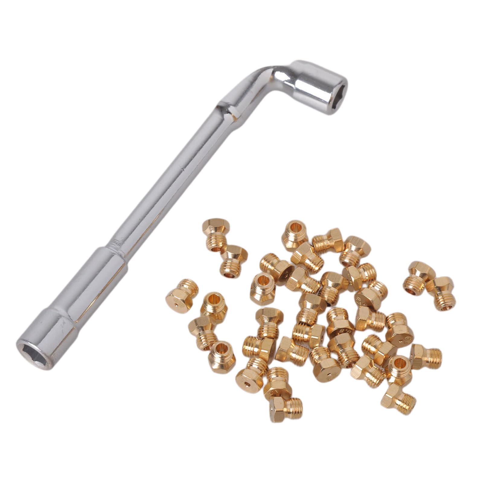 Msioytog Natural Orifice Nozzle Conversion Set Stove Brass Nozzle Burners Parts for Stable Cooking Enduring Stove Brass for Ranges