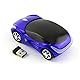 Usbkingdom 2.4GHz Wireless Mouse Cool 3D Sport Car Shape Ergonomic Optical Mice with USB Receiver for PC Laptop Computer Women Small Hands (Blue)