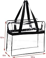 Vista 4 de Bolsa transparente aprobada para estadios, bolsa transparente de seguridad para estadios, viajes y gimnasio, 12 x 6 x 12 pulgadas