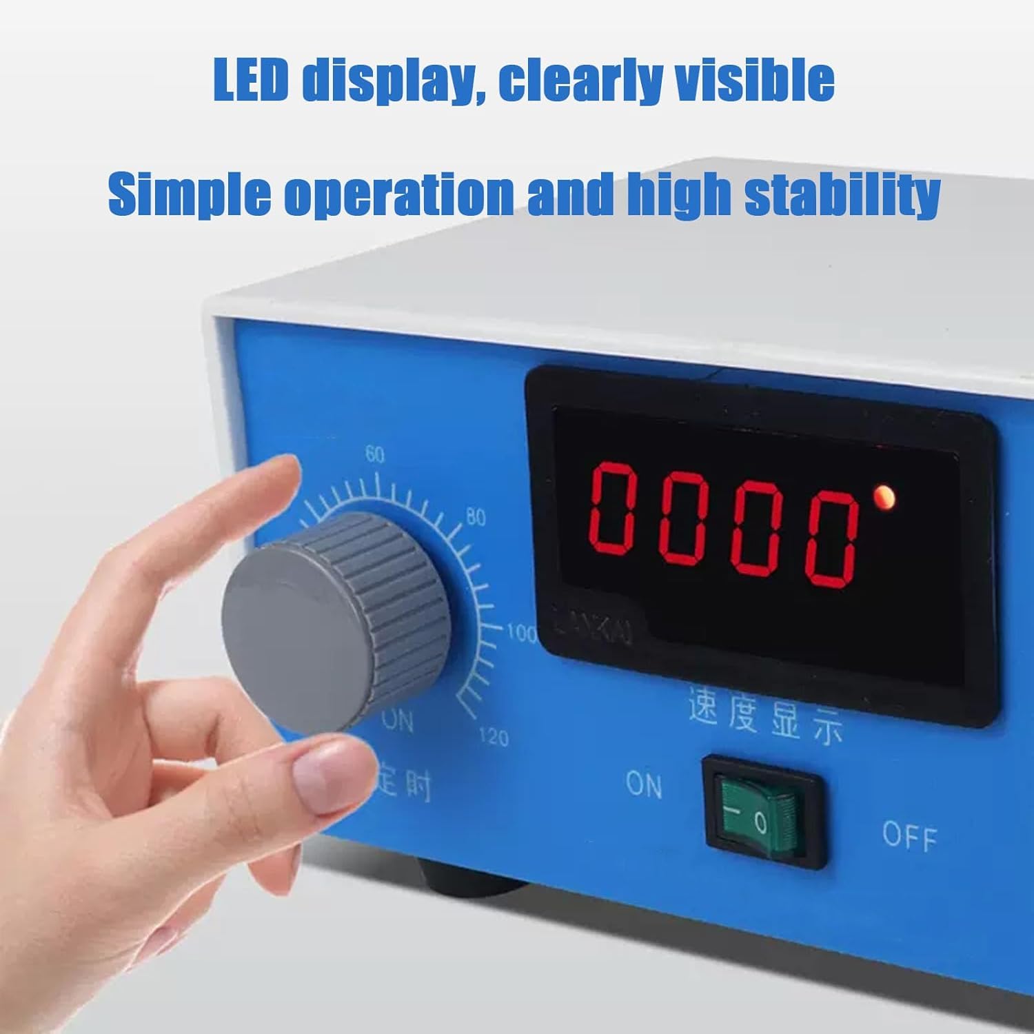 Generico Agitatore da Laboratorio, Motore Brushless da 100 W | Da 0 A 2400 Giri/minuto, Timer Da 0 A 120 Minuti, Per Ricerca Scientifica E Miscelazione Di Fluidi Ad Alta Viscosità