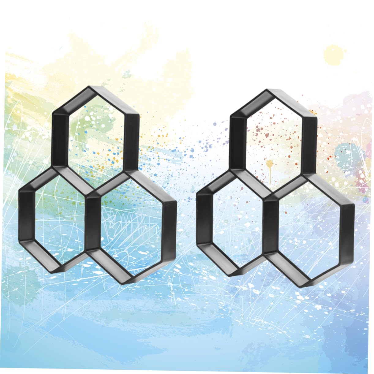 TOYANDONA Moule de Sol en Plastique Hexagonal 2Pcs Facile à Utiliser et Nettoyer pour Pavés en Ciment Jardin et Allées Extérieures