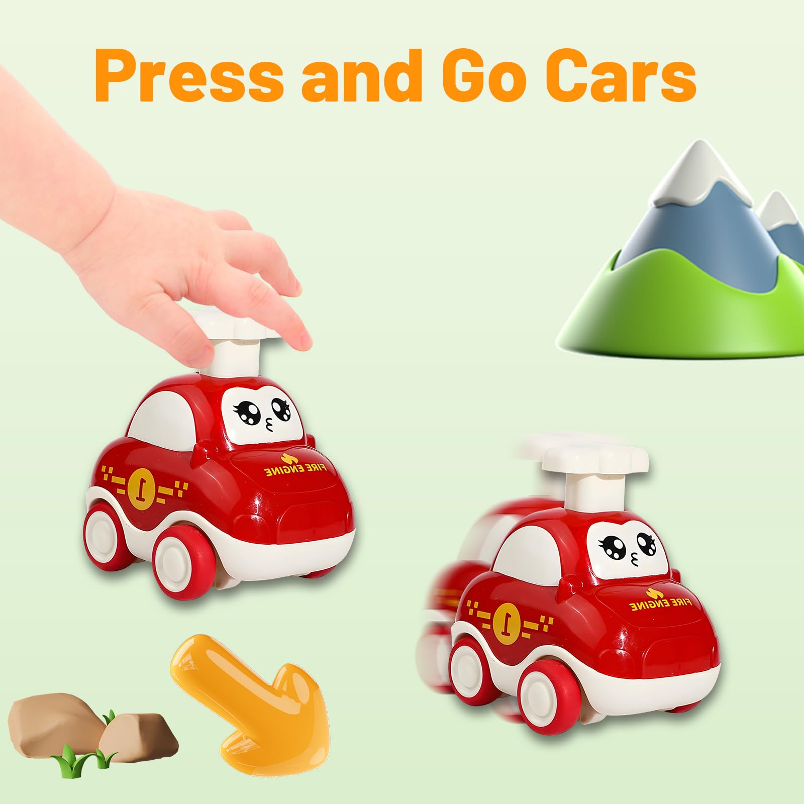 MXHBSTP 4 Pcs Toy Cars, Press and Go Toddler Car Toys Set - Image 4