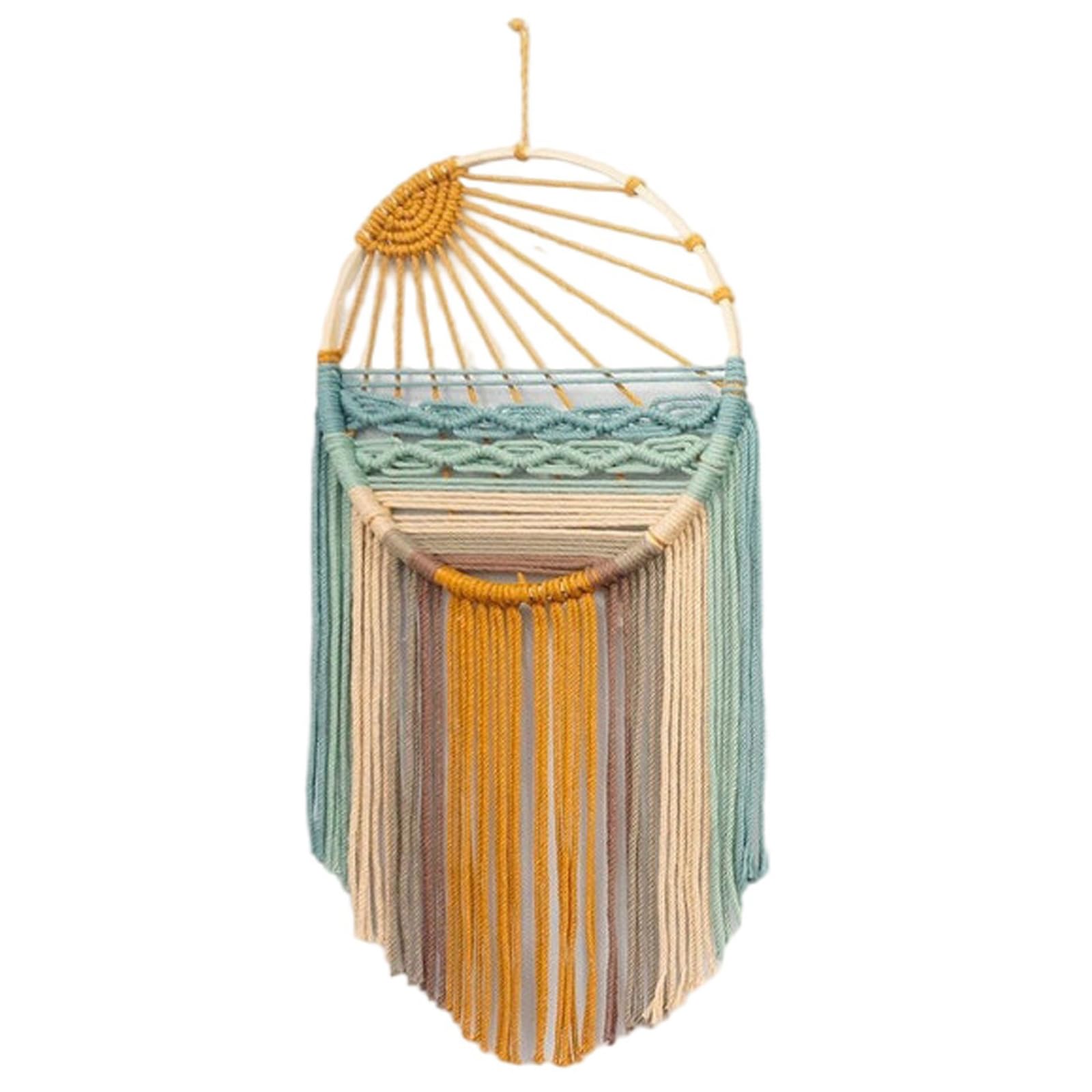 JORCEDI Wall Tapestry, 27 * 60cm Macrame Hanging Wall Decor Art Aesthetic Room Decoration for Living Room Bedroom (sunrise)