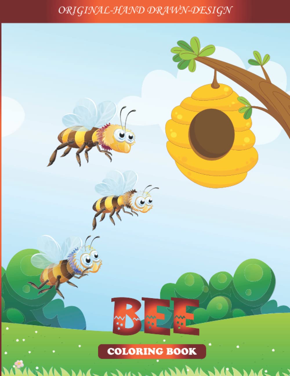 Bee Coloring Book: Fun and Relaxing Honey Bee Coloring Book for Kids and Adults