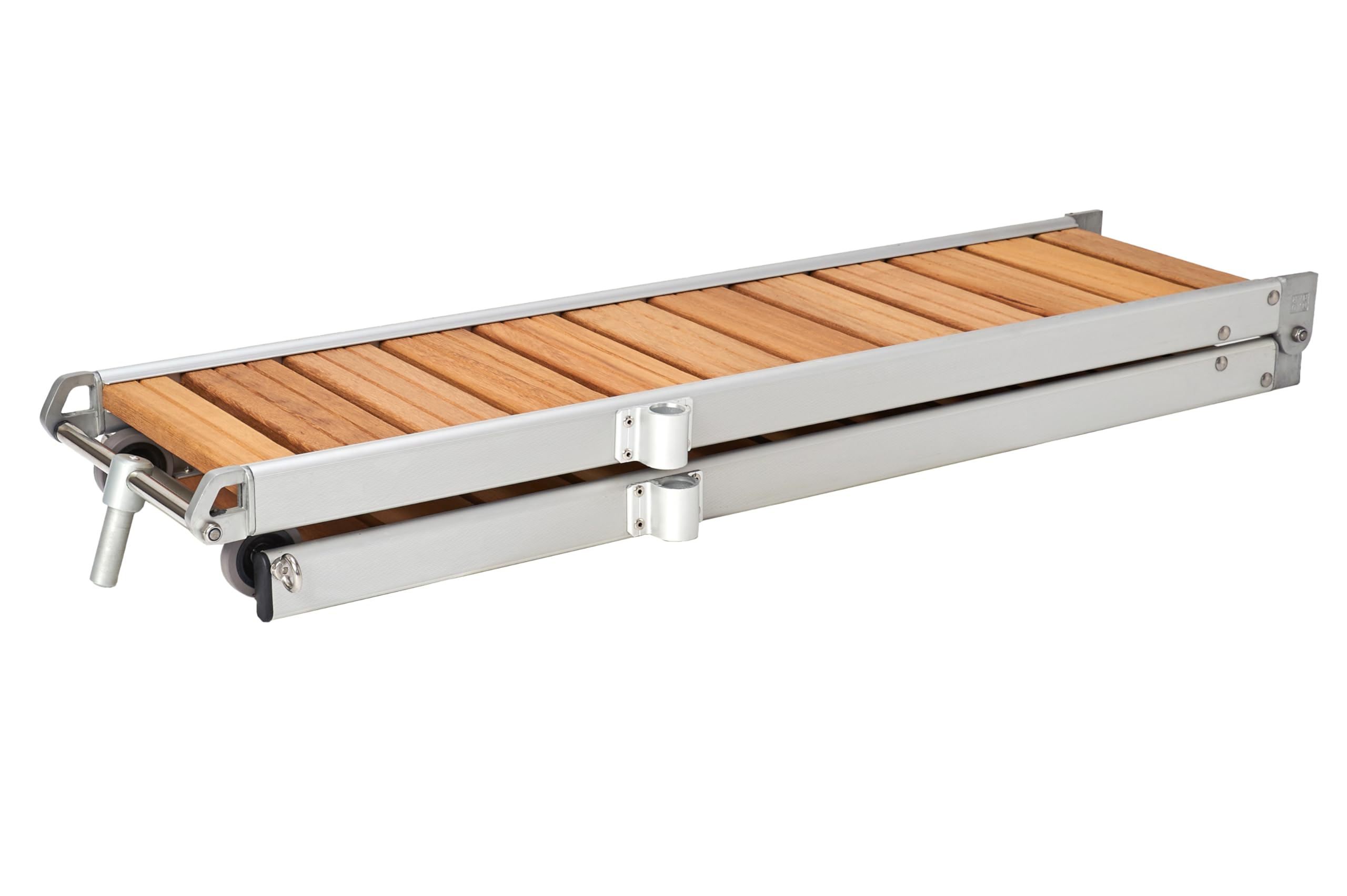 Pasarela para Barco con Peldaños de Madera 2 Metros Plegable, liguera y Resistente