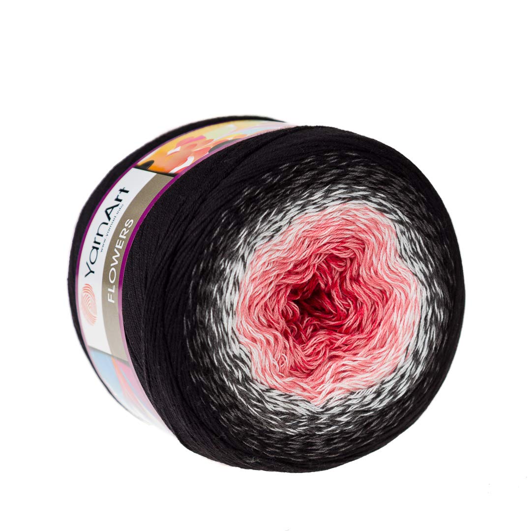 YarnArt Flowers – Gradient Cotton Acrylic Blend, 250g (8.8 oz), 1094 yds, Lightweight Sport Yarn for Crochet, Knitting, Shawls, Summer Projects (260)