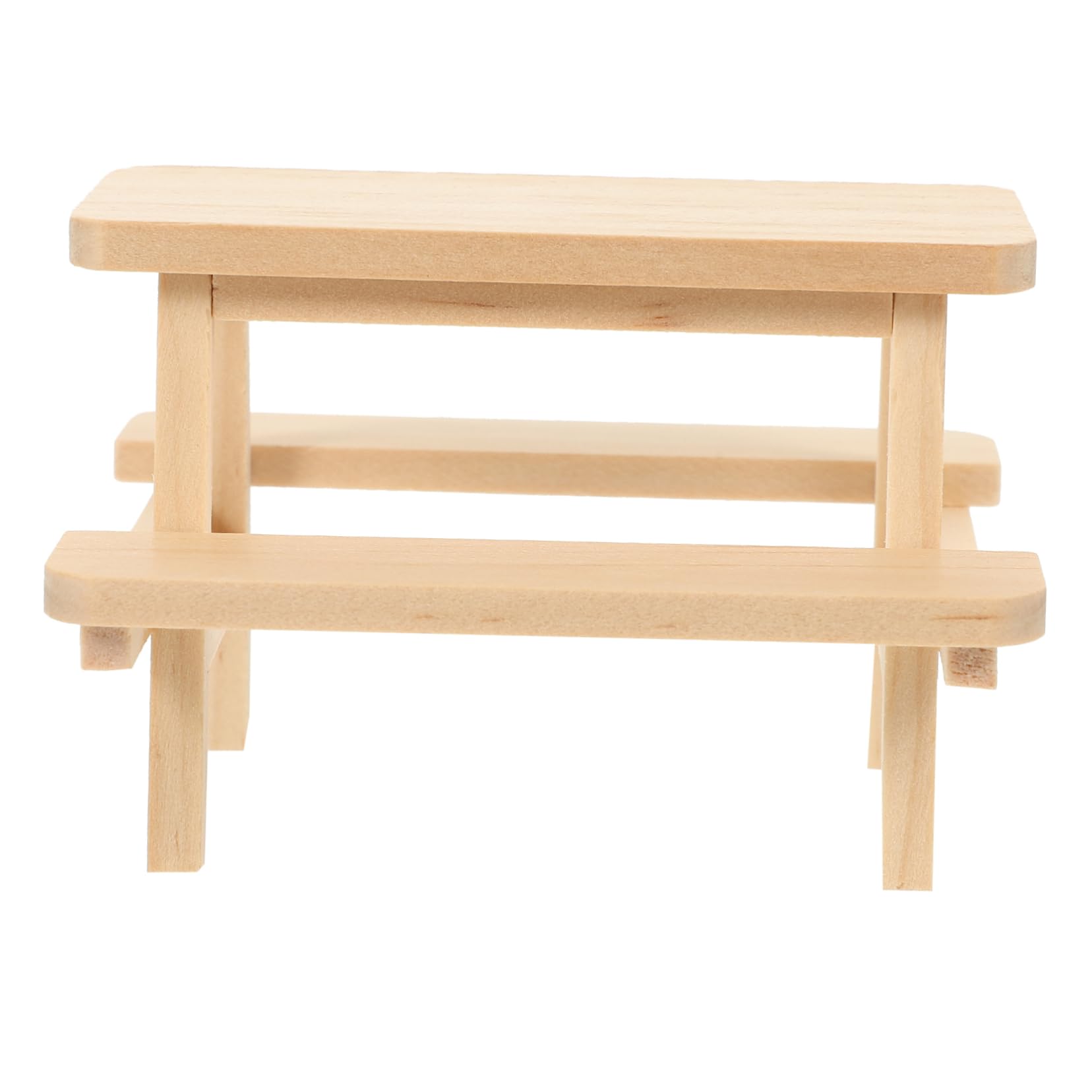 TOYANDONA Miniature Picnic Table Model Wooden Dollhouse Furniture for Decorations