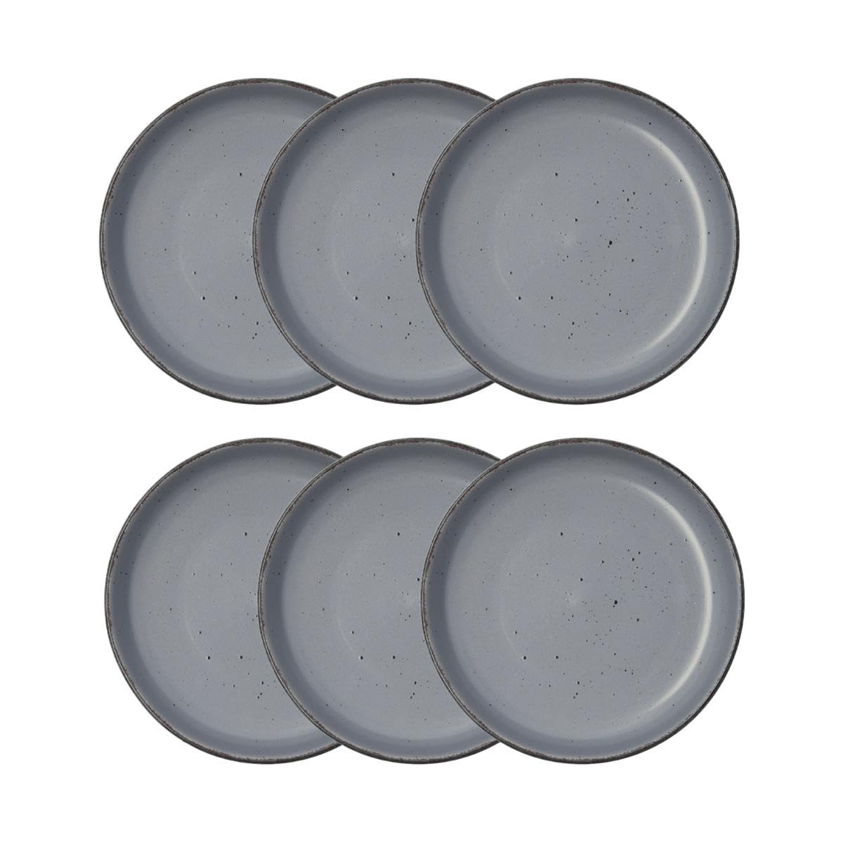 Quid Lot de 6 assiettes creuses en céramique 18,5 x 5,3 cm, convient au micro-ondes, grande taille, pour des portions extra sales
