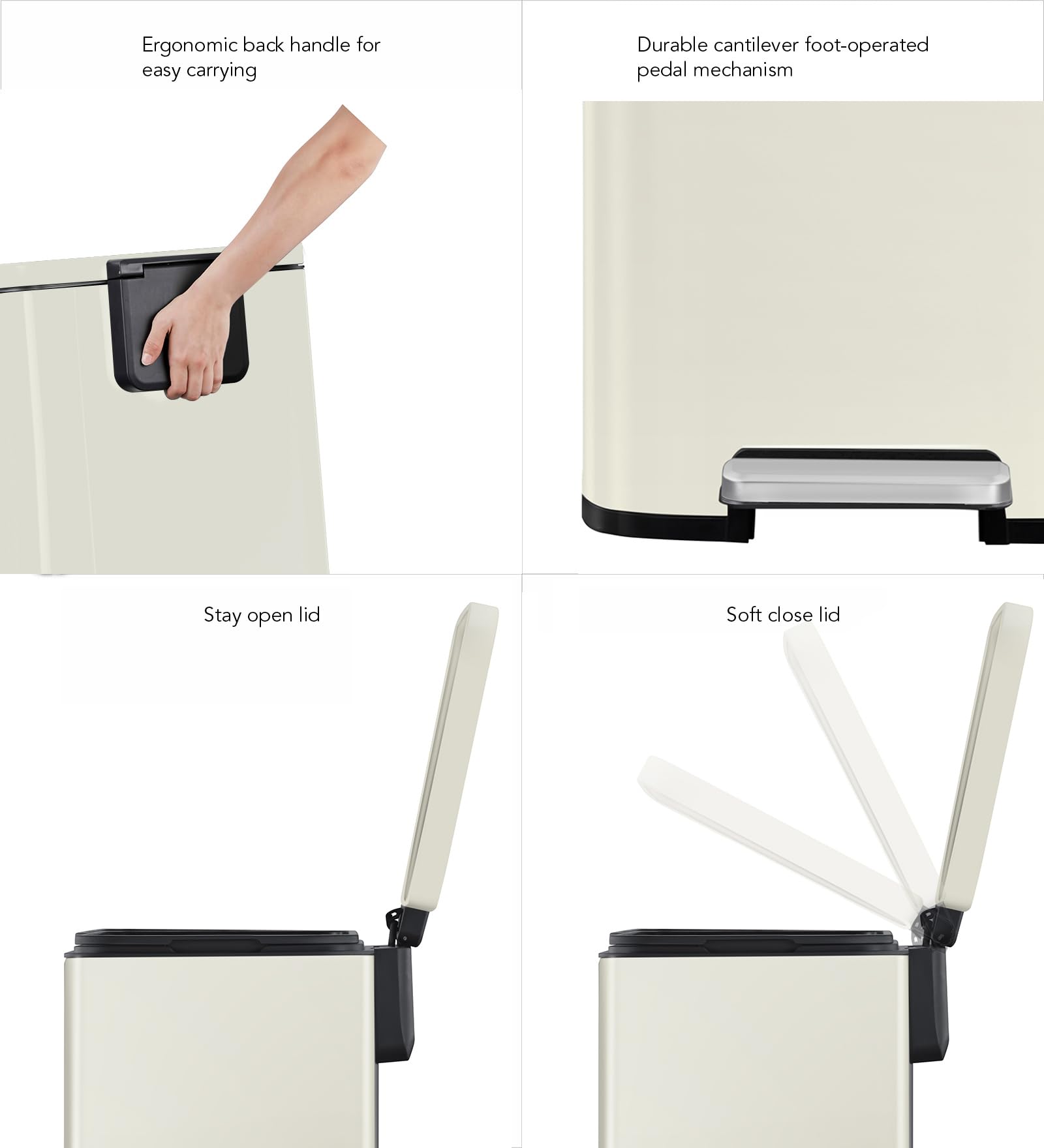 Compact Stainless Steel Step Trash Can - 6L EKO -4 Compact Stainless Steel Step Trash Can - 6L EKO -4
