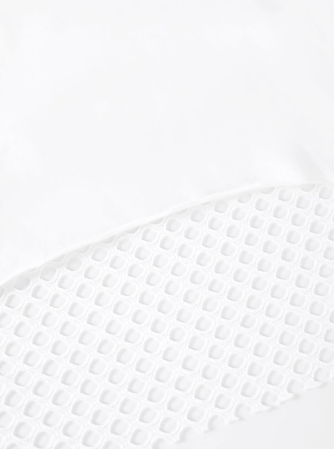 Remidoo Women Fishnet Crop Top High Low Tops Short Sleeve Patchwork Cut Out Shirt - Image 6