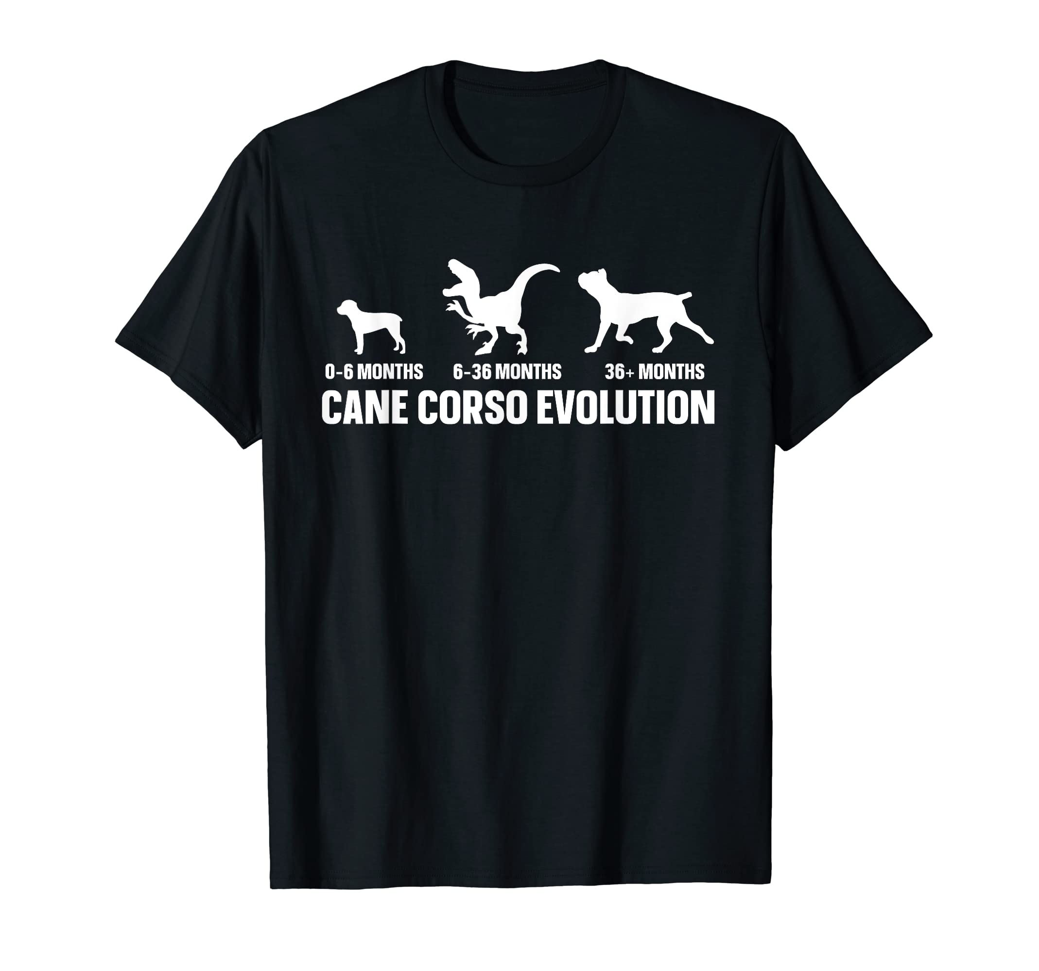 Cane Corso Evolution DesignT-Shirt - Unisex Adults, Black, Small, Short Sleeve, Cane Corso Owner Dog Lovers T-ShirtOEKO-TEX STANDARD 100