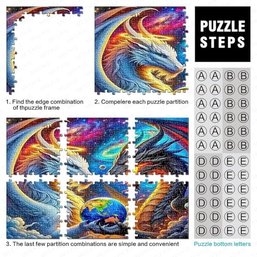 Puzzle de 1000 piezas antiestrés de dragones fantásticos para adultos 4