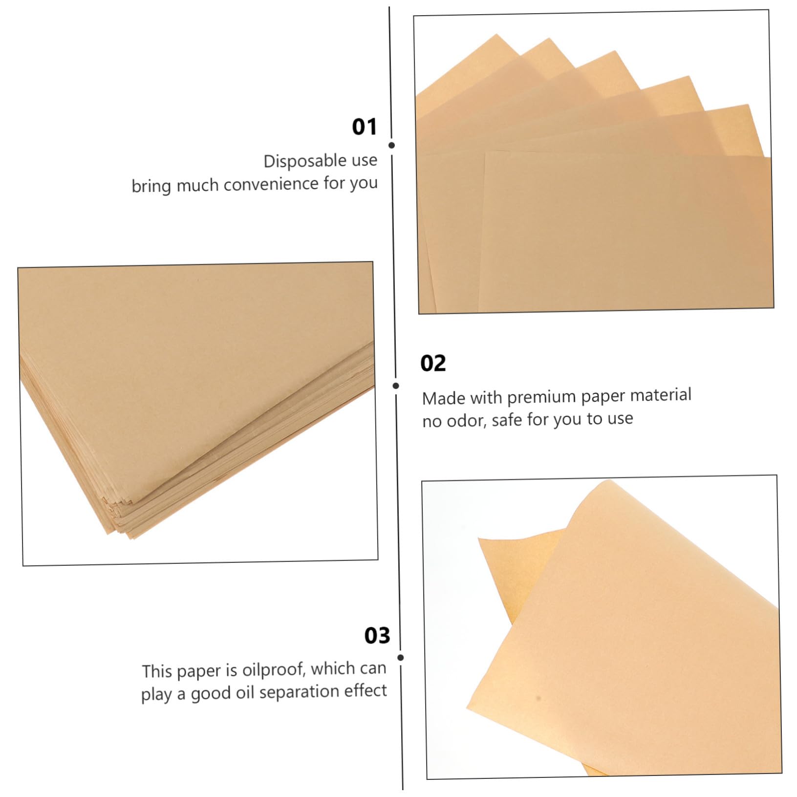 Cabilock Carta da Forno Antiaderente e Antiolio per Alimenti Gialla, 200 Pezzi per Uso Domestico e Settore Catering, per Snack, Panini e Piatti da Festa