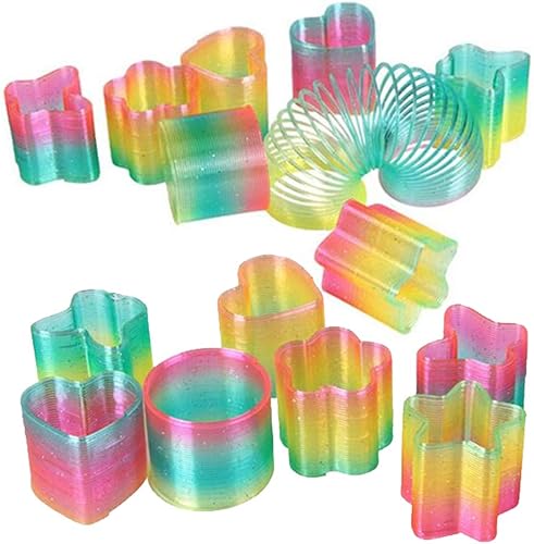 Liberty Imports Surtido de 24 piezas de mini resortes mágicos arcoíris a granel para regalos de fiesta de cumpleaños, premios, bolsas de golosinas