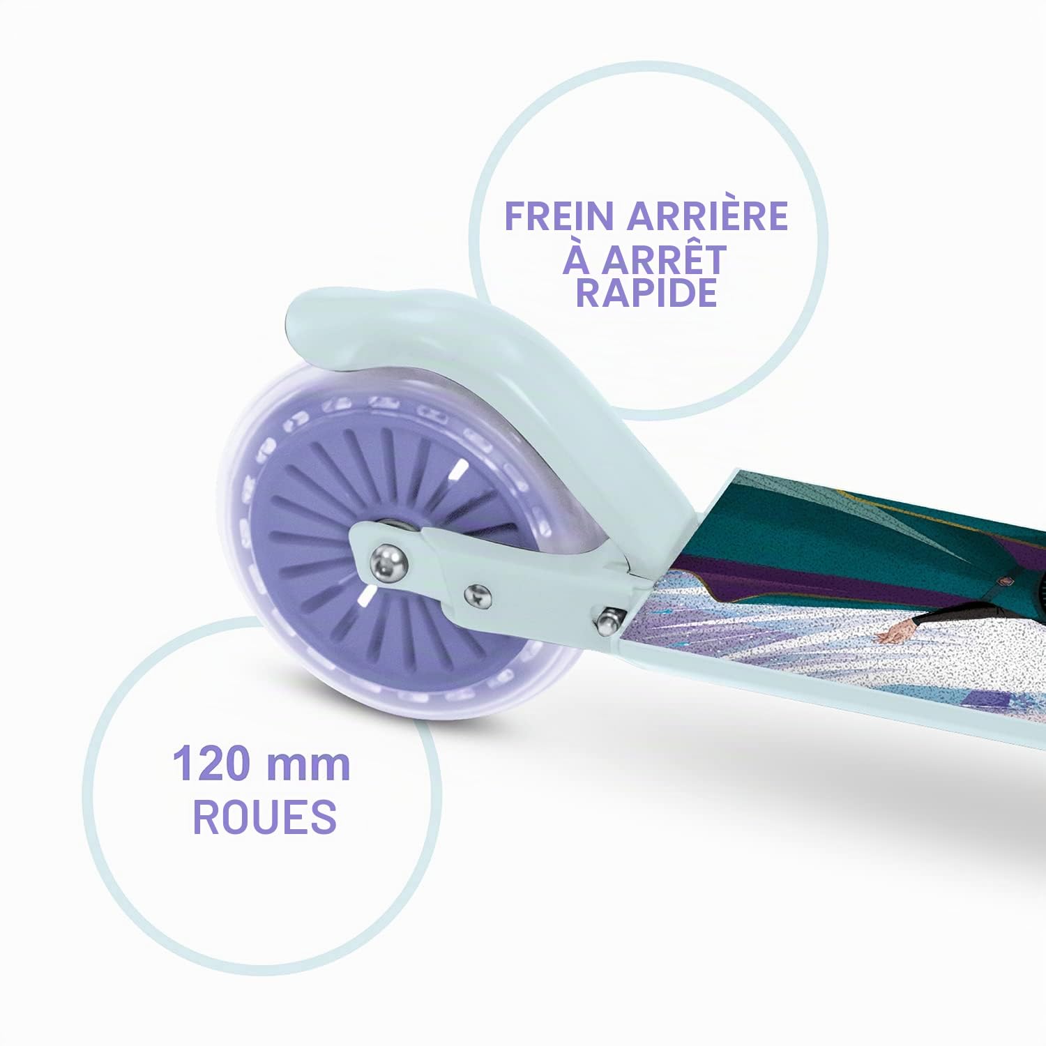 Trottinette FROZEN Mondo Toys – Alu Pliable, 2 Roues 120mm, Guidon Réglable 68-77cm, Plateau Antidérapant – Enfant Fille