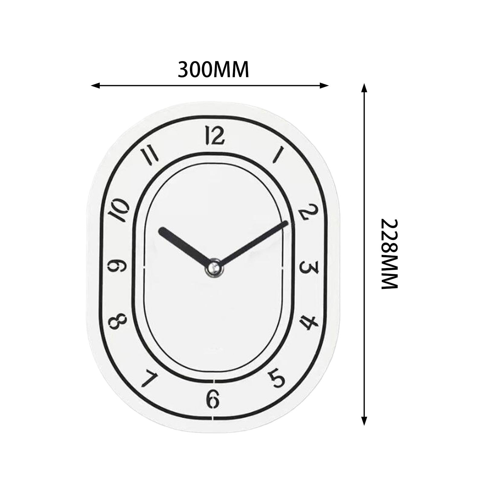 Wall Art Zegar ścienny Dekoracje ścienne Owale, Wiszące na ścianie Akcesoria do zegarów Minimalistyczna stylowa kuchnia łazienkowa