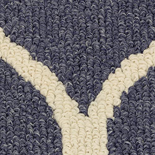 Maples Rugs Rebecca Contemporary Runner Rug Non Slip Hallway Entry Carpet [Made In Usa], 1'9" X 5', Indigo Blue #TOP6