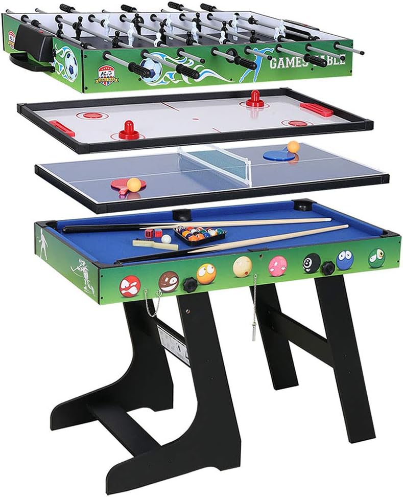 4ft 4 in 1 Multi-function Table Contaning Foosball, Hockey, Table Tennis and Billiards Table for Home Use