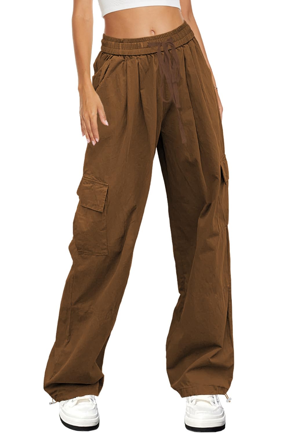 HVEPUO Hosen Damen Sommerhose Damen Leicht High Waist Hose Baumwollhose Freizeithose