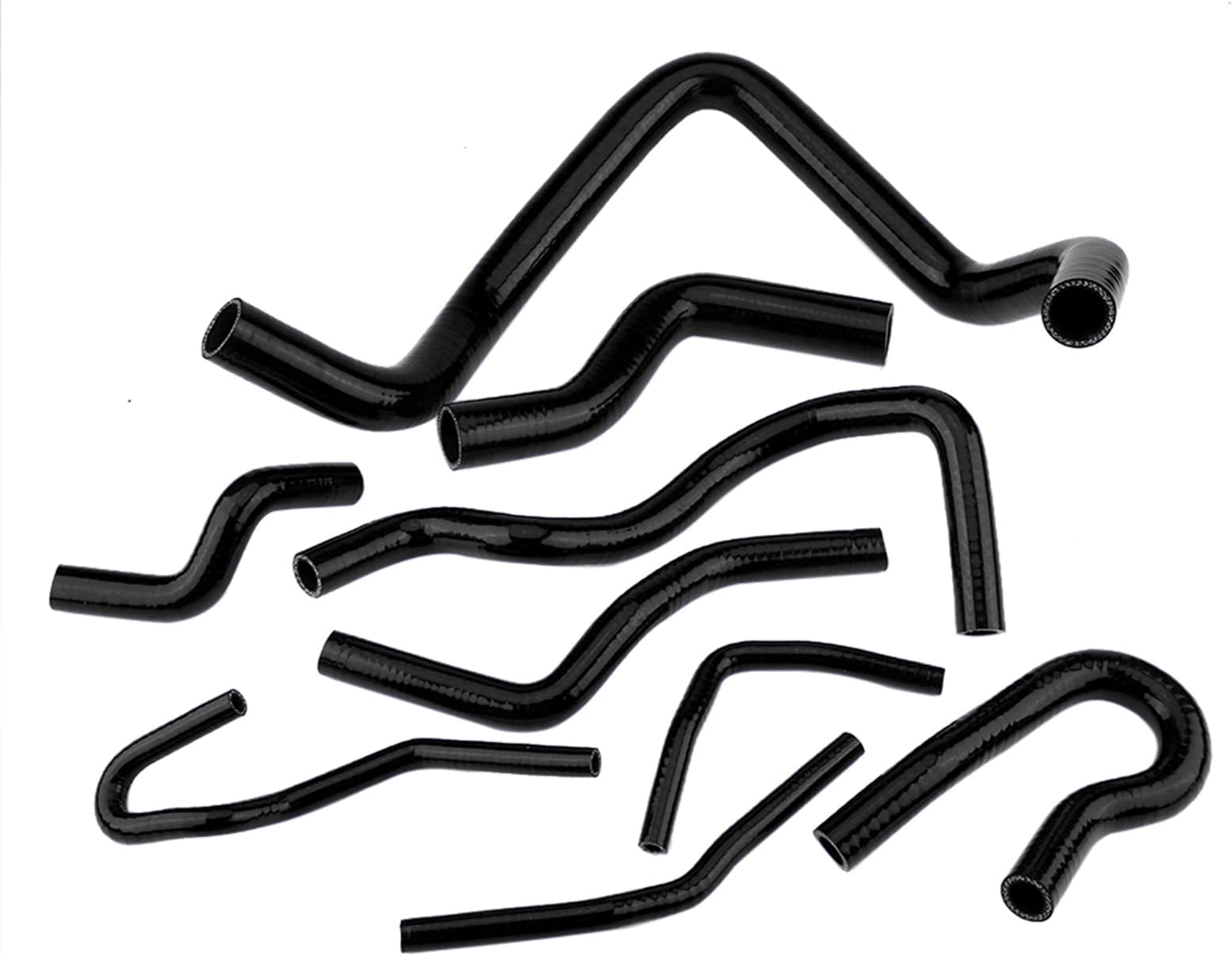 9pcs Silicone Auto Radiator Hose Kit, Coolant Pipe Car Radiator Hoses for D15 D16 SOHC EG/EK 1992-2000 (Black)