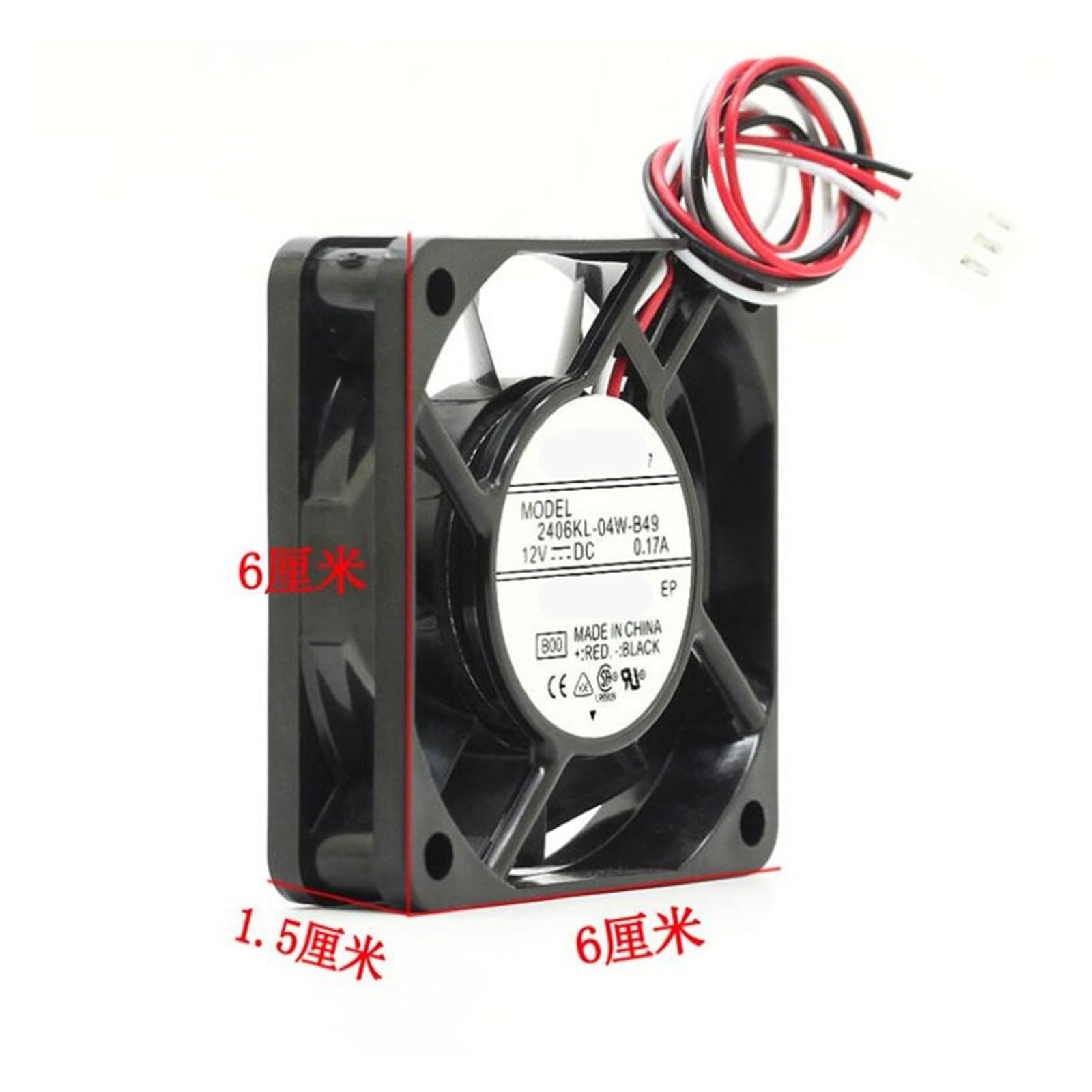 NMB-MAT 6015 2406KL-04W-B49 12V 0,17A 6CM wentylator trójprzewodowy
