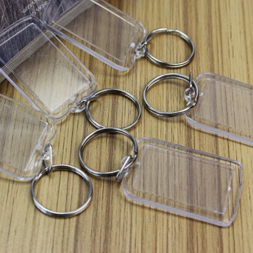 King&Pig 24Pcs Key Chains Key Rings With Transparent Clear Rectangle Picture Photo Frames Can Open Keychains #TOP7