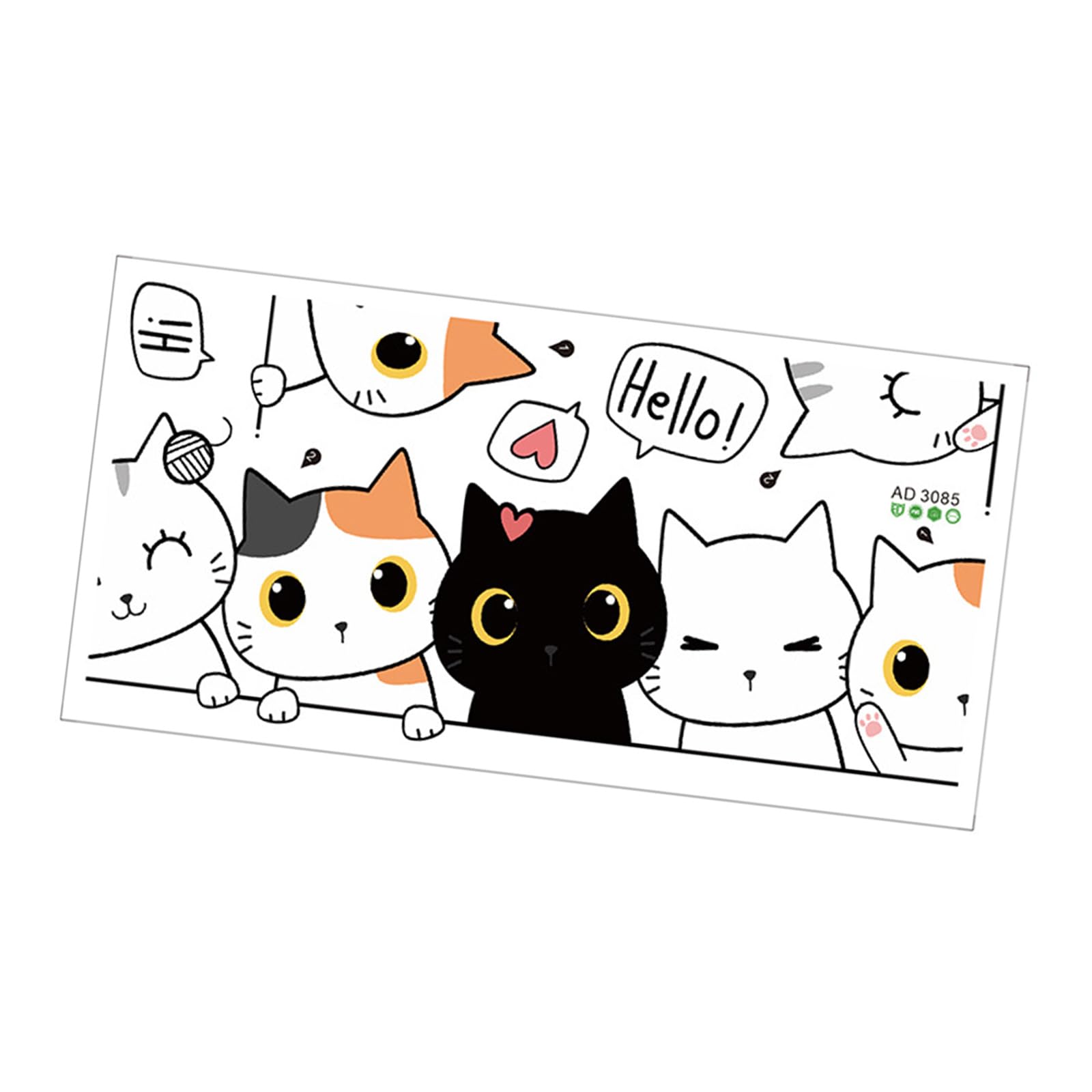 Buxuaaaa Cartoon Cats Wall Sticker for Nursery Children Room Decoration Stacking Kitten PVC Decal Decorative Home Wall Decors Cartoon Cats Door Decal