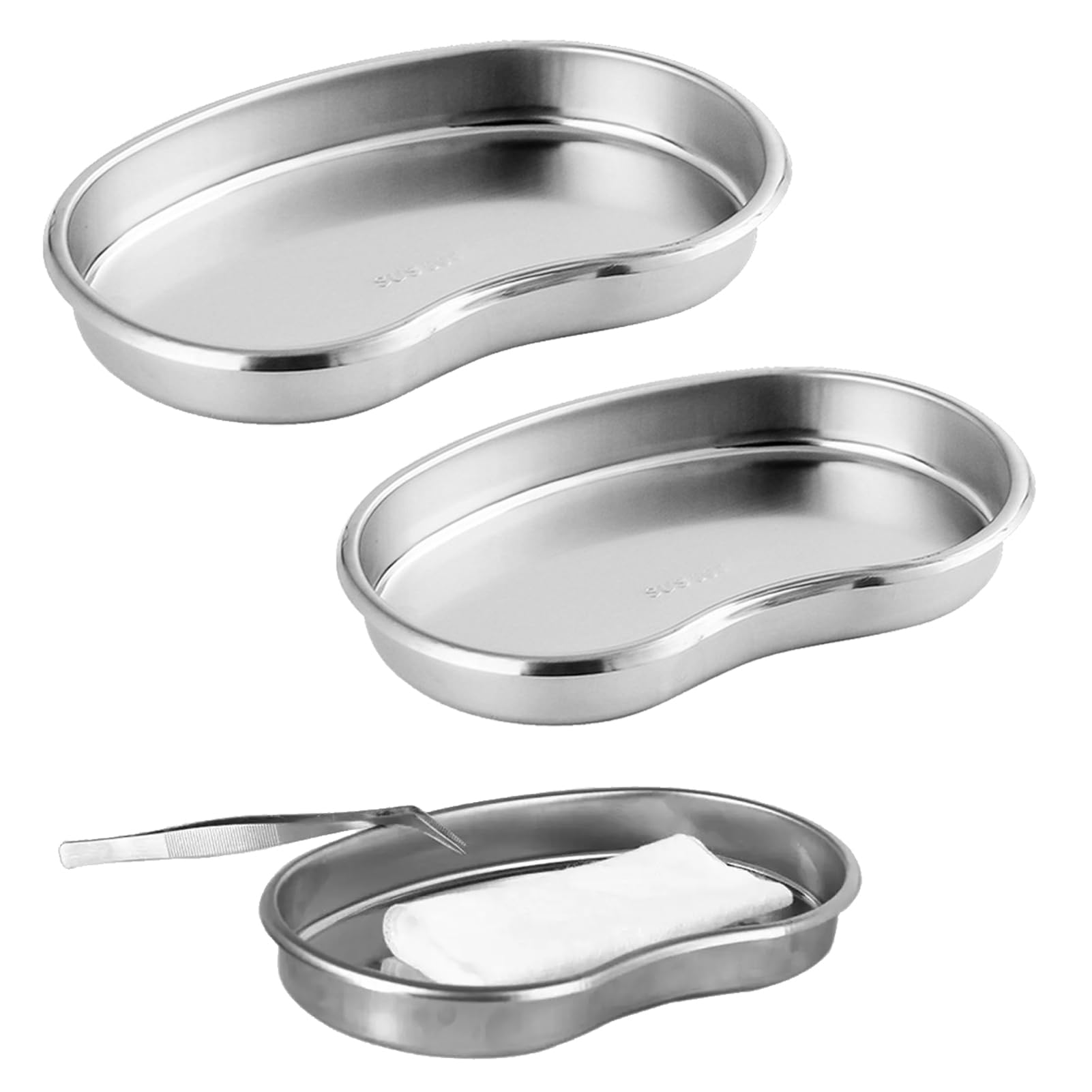Plateaux en Acier Inoxydable,Plateau en Métal Réutilisable,Plateau À Instruments,Plateau De Laboratoir, Plateaux De Clinique Médical Outil De Laboratoire Utilisé pour Placer des Outils De Laboratoire