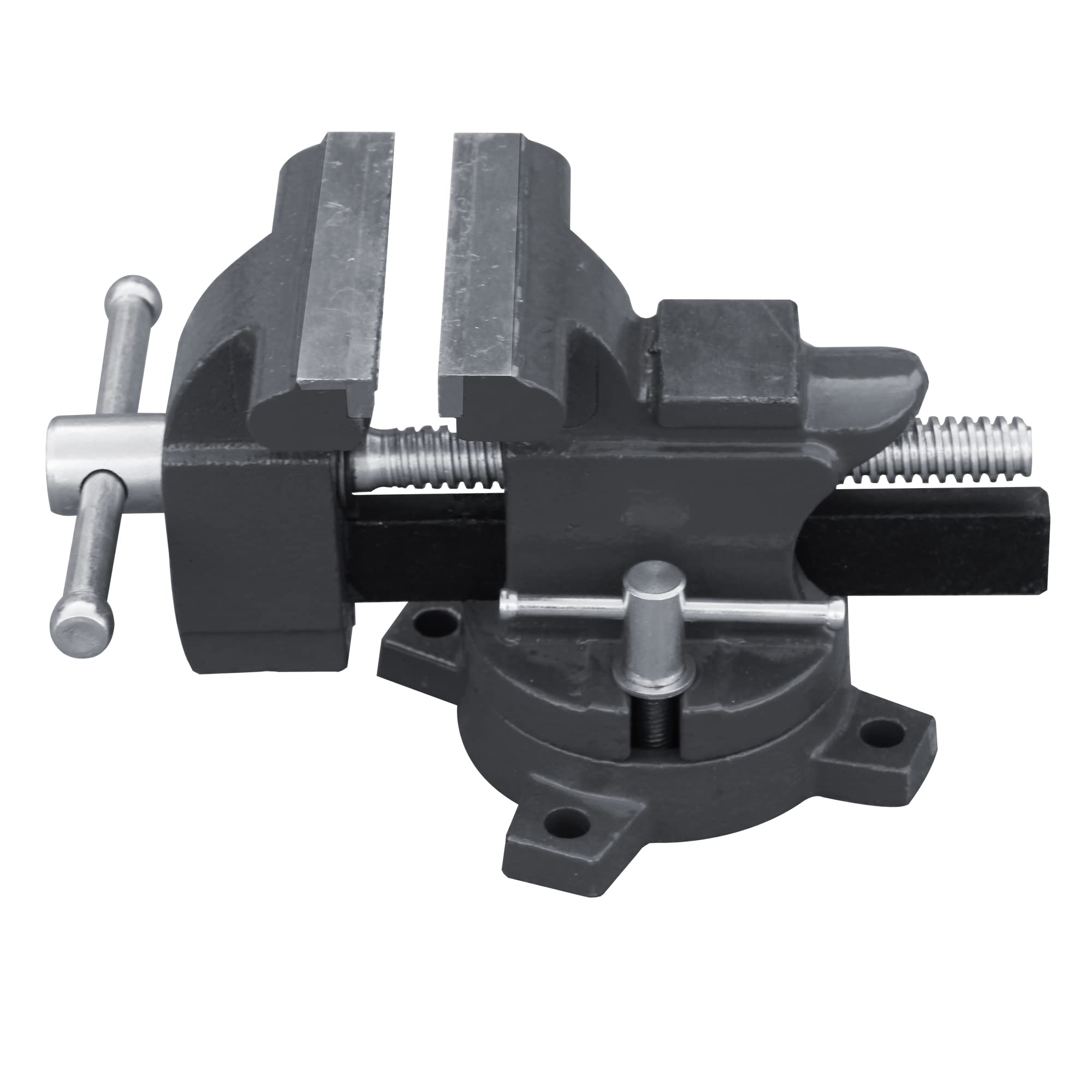 Kaka Industrial HVS-100 Bench Vise 4 Inch Jaw Width, 4 Inch Jaw Opening Homeowner's Vise, Swivel Base Heavy Dutyl, for Drilling, Pipe Cutting, Woodworking