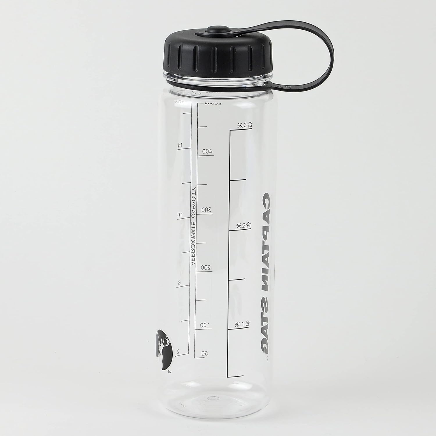 Captain Stag UE-3379 Water Bottle, Sports Bottle, 16.9 fl oz (500 ml), Direct Drinking, Rice Marking, 3.3 Cups, Black