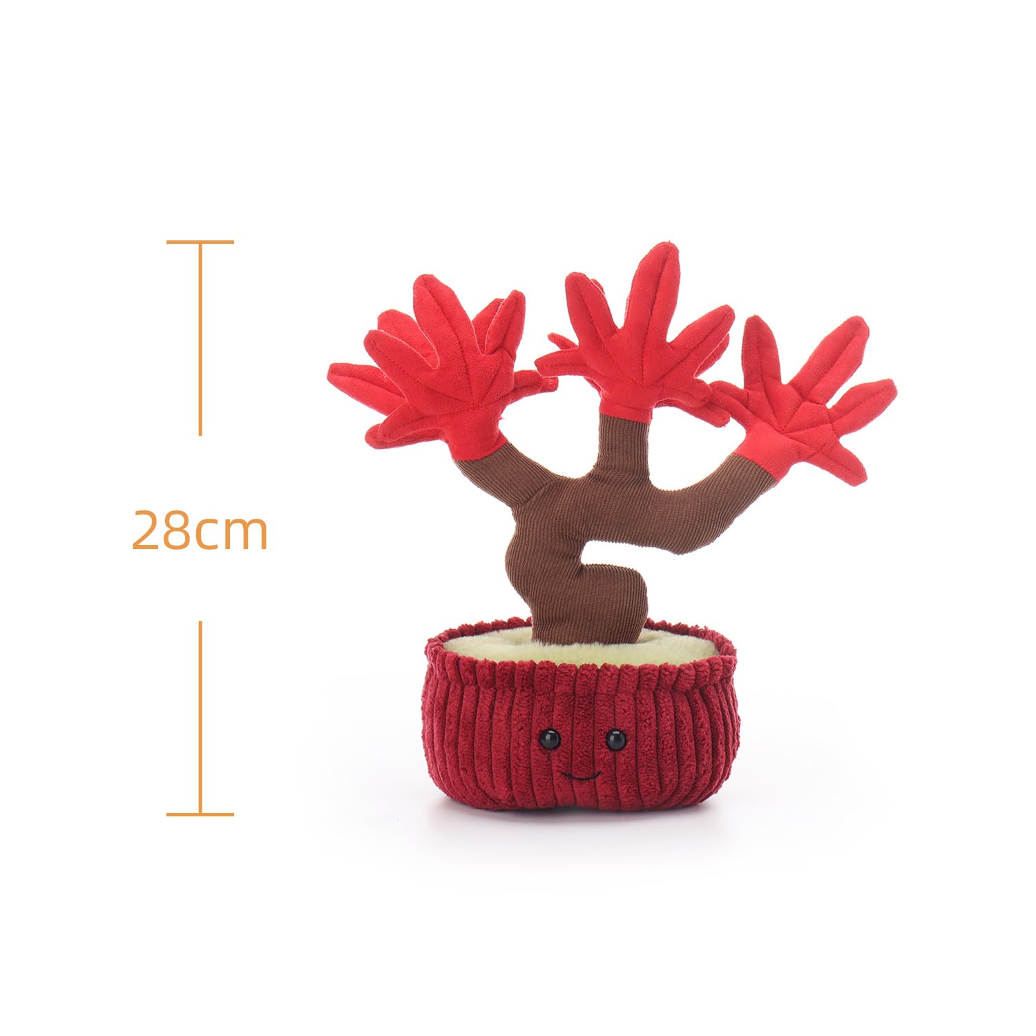 Apricot Lamb Peluche en forme d'érable rouge - 28 cm