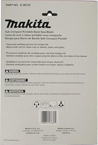 Miniatura 3 de Makita E-08735 28-3/4" 14 TPI Hoja de sierra de cinta portátil subcompacta bimetálica, 5/paquete