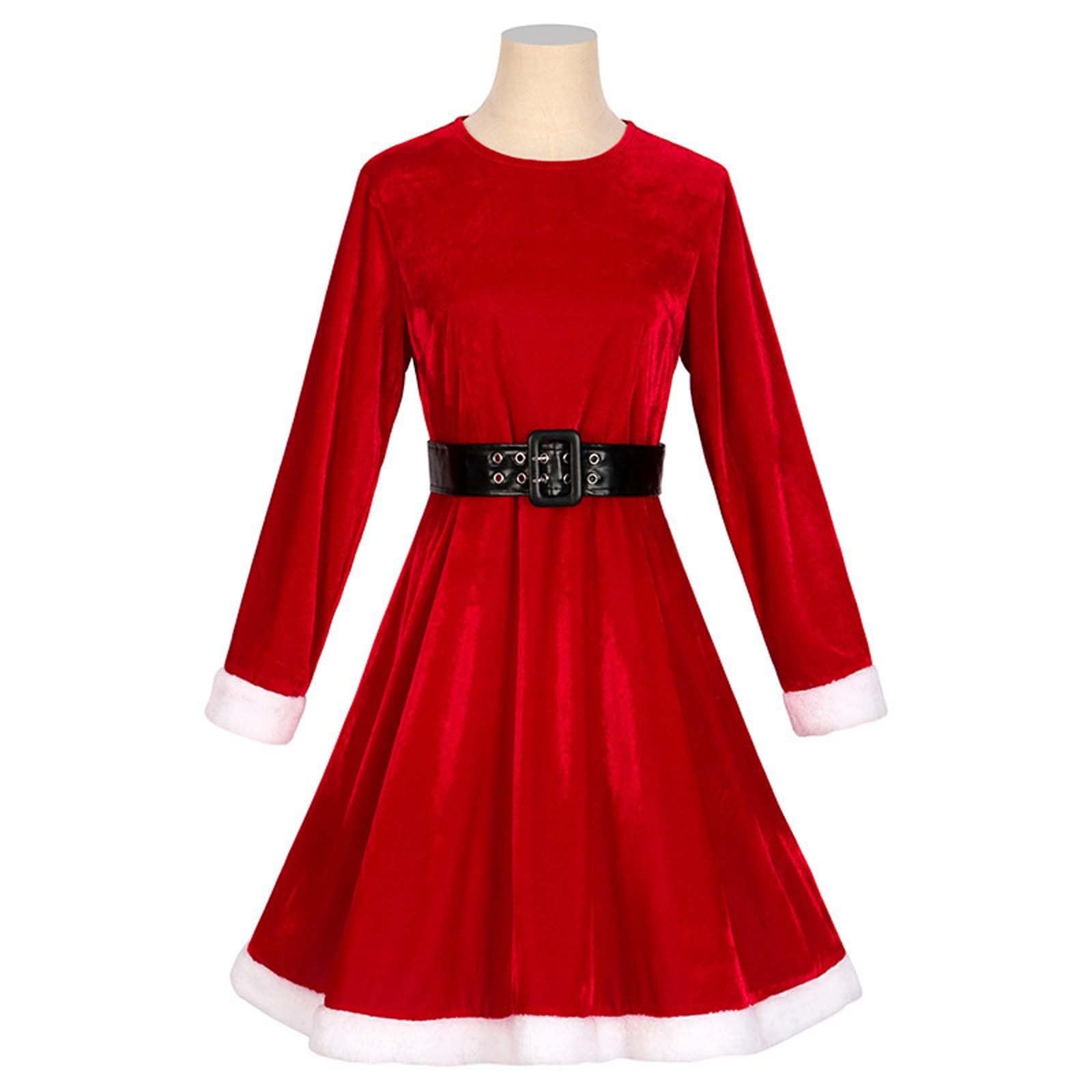Abito Donna Natalizio Invernale Vestito a Tunica da Maglione Natale Famiglia Taglie Forti con Stampa Renna E Fiocco di Neve Midi Party Festa Cocktail