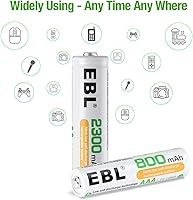 Vista 7 de EBL 16 sistemas AA AAA Baterías Combo 8 Bay LCD más reciente versión cargador de batería