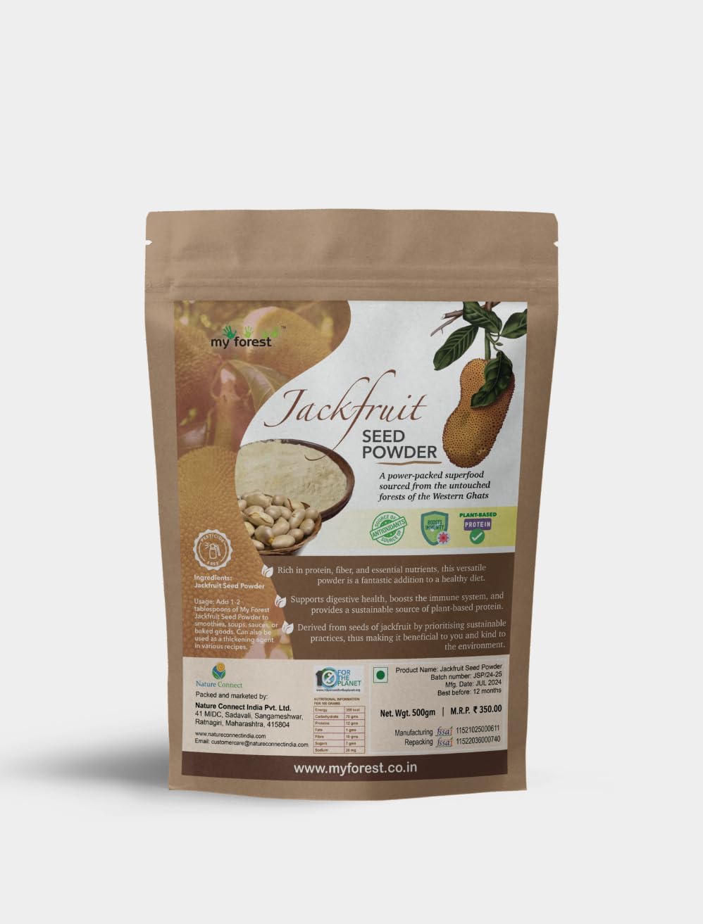 My Forest Jackfruit Seed Powder (500g) | Protein & Dietary Fiber Flour | Naturally Sourced from Western Ghats | Vegan, Gluten-Free Superfood for Smoothies, Soups, Roti Batter & Baking-image-15