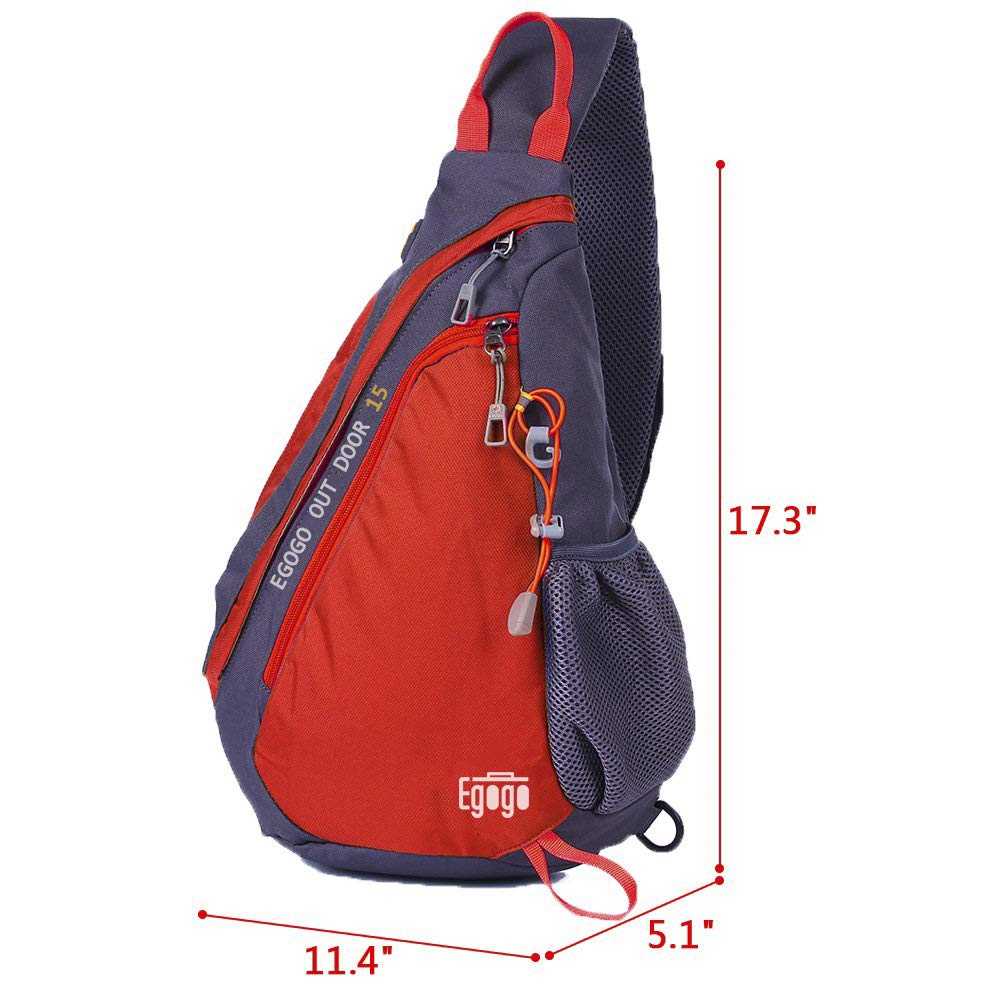 EGOGO multifunzionale zaino Sling Cross Body, Borsa a tracolla E300-5 (Rosso)