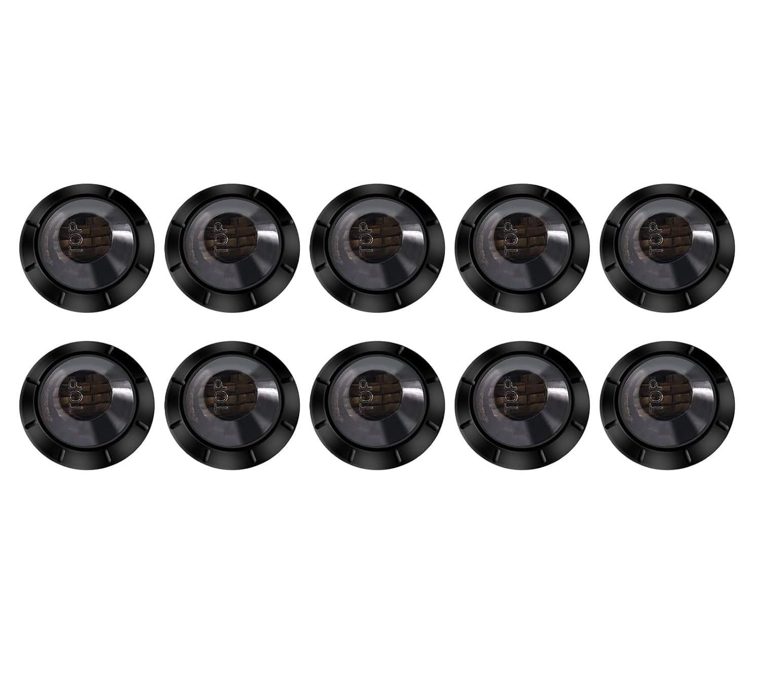 10PCS Luci di posizione laterali 12V Rotonde 3 LED Luci di posizione per camion con rimorchio 3/4" Spie di indicatore di lenti fumogene per auto, autobus, furgoni, camion (verde)