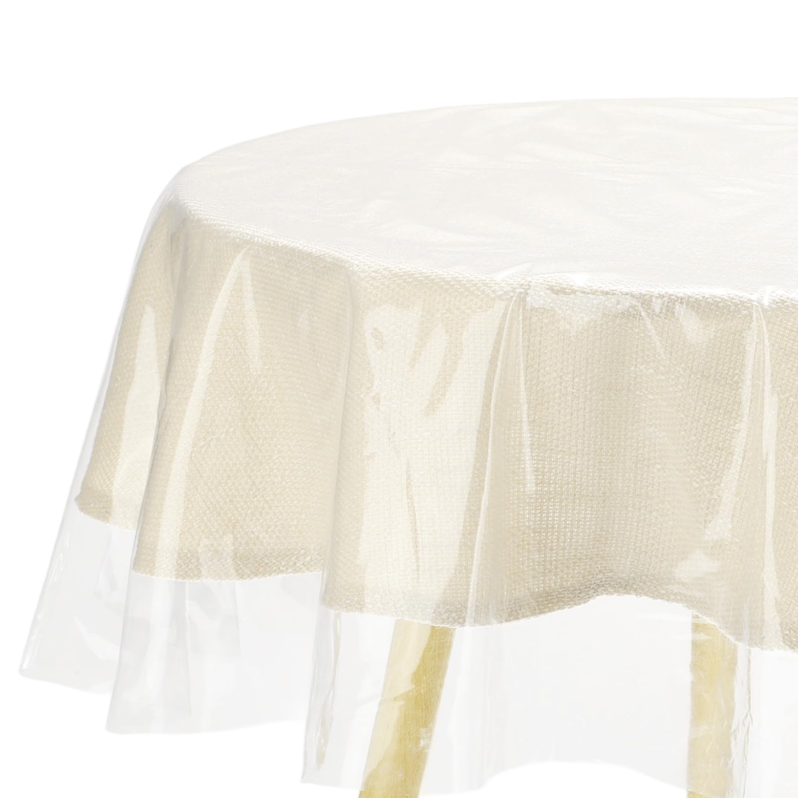 Nappe ronde plastique transparent 152 cm lot de 2 imperméable pour table de cuisine
