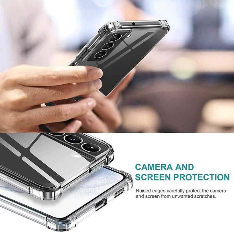 Image of BOXXO Flexible Back Cover for Samsung Galaxy S22 5G | Back Cover Transparent Clear Shockproof Case Four Corner Protection | Slim Protective Mobile Phone Cover for Samsung Galaxy S22 5G