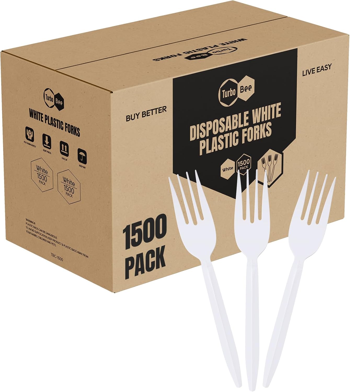 1500 Pack Disposable Plastic Sporks Bulk, White Spoon Fork Combo Utensils for Takeout, Restaurant, Camping, Food Truck, Party, Picnic