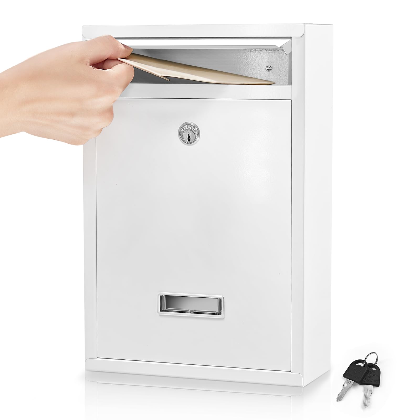 Mailbox Wall Mounted, Key Lock Mail Boxes, 3.3" D x 8.5" W x 12.6" H