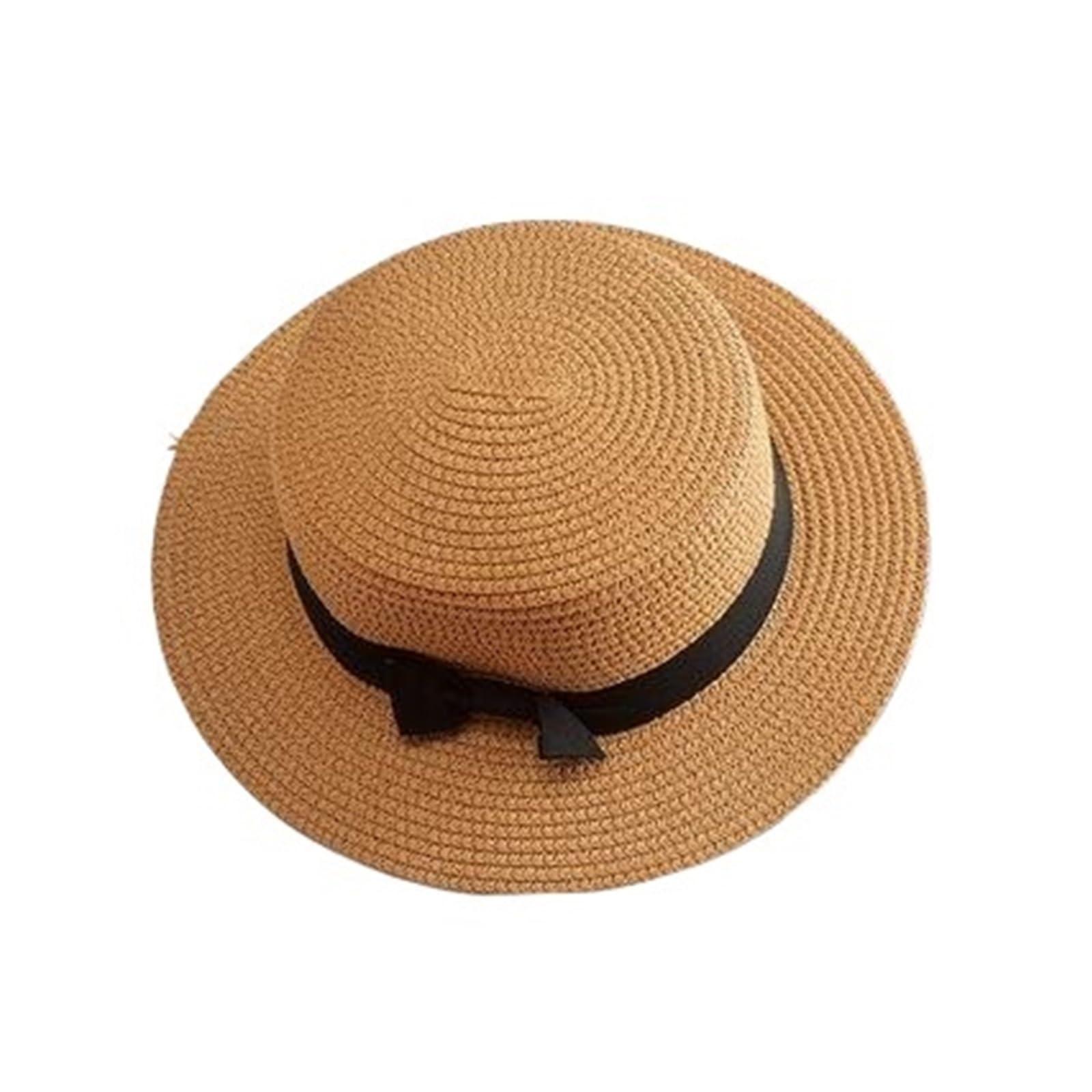 Sombrero de Sol Playa Paja con Lazo ala Plana Verano for Mujer | Khaki 1