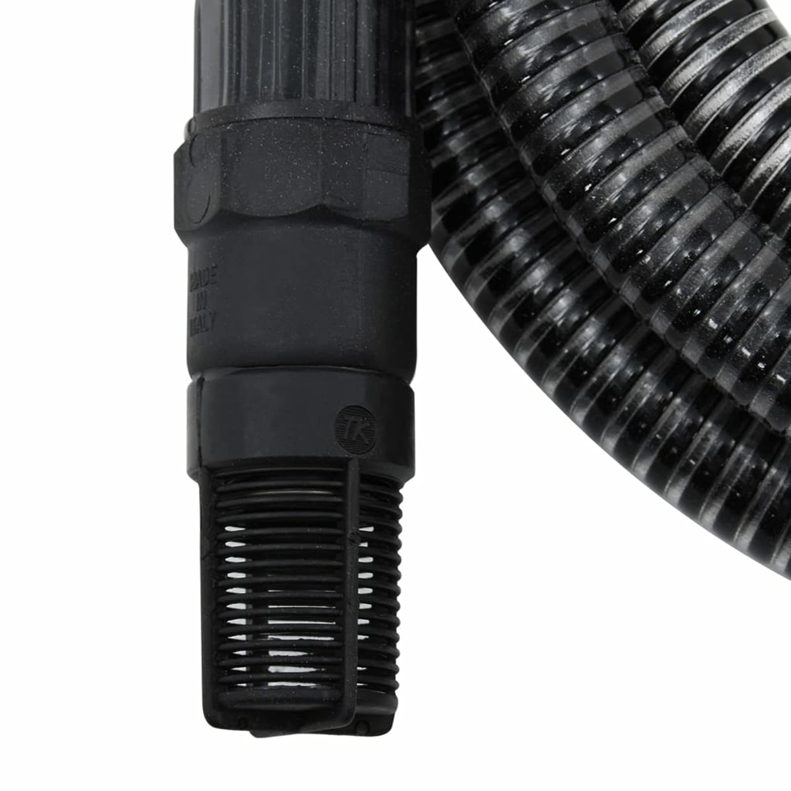 Tubo di Aspirazione con Raccordi in Ottone Nero 1" 10 m PVC,Tubo Aspirazione Rinforzato Per Pompe