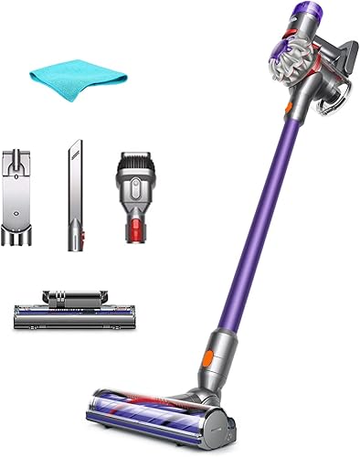 Dyson V8 Origin+ - Aspiradora inalámbrica Purpura, filtro HEPA, sin bolsa, mango telescópico, cepillos giratorios, funciona con pilas, hasta 40