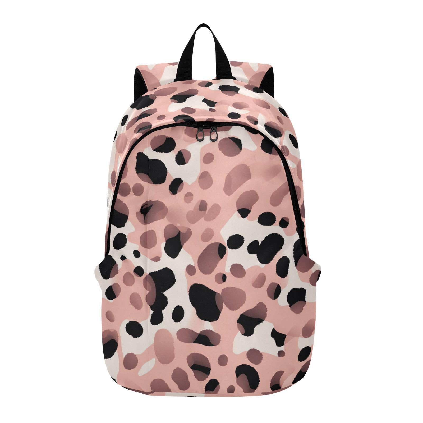 MCHIVER Travel Backpack Leopard Fashion Pink Casual Daypack Backpacks Lightweight Carry on Bag Water Resistant Hiking Backpack for Women and Men